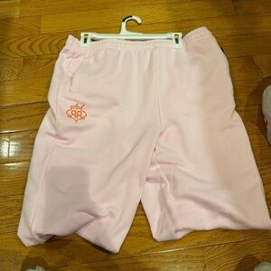 Roller Rabbit Pink Track Pants with Orange Logo